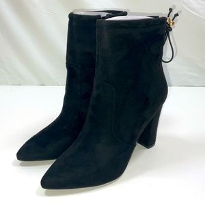 NIB Women’s IDIFU Black Suede Back Tie Size‎ Zip Ankle Booties Boots Size 9